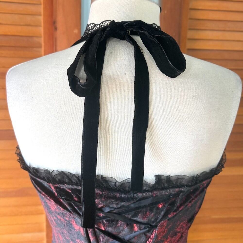 Devil Fashion Gothic Victorian Vampire Vkei Murderous Intents Velvet Dress - Picture 12 of 17